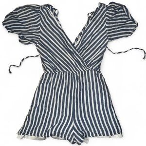 Striped Blue and White Romper